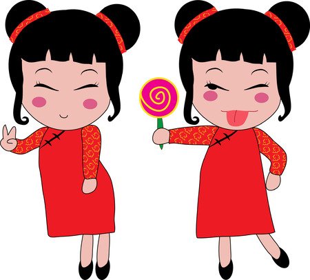 Рисунок девочка китаец