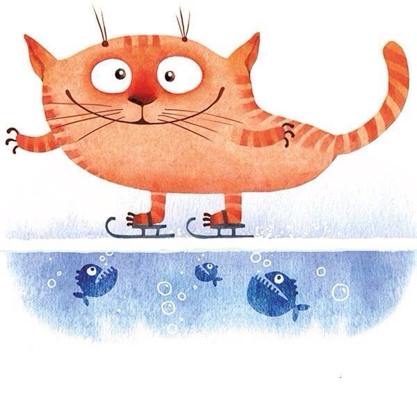 Котик на коньках