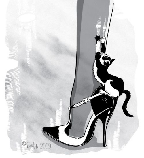 Стильная кошечка рисунок