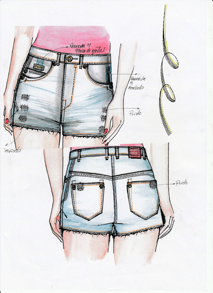 Модные шорты набросок
