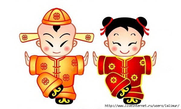 Китайская семья мультяшная