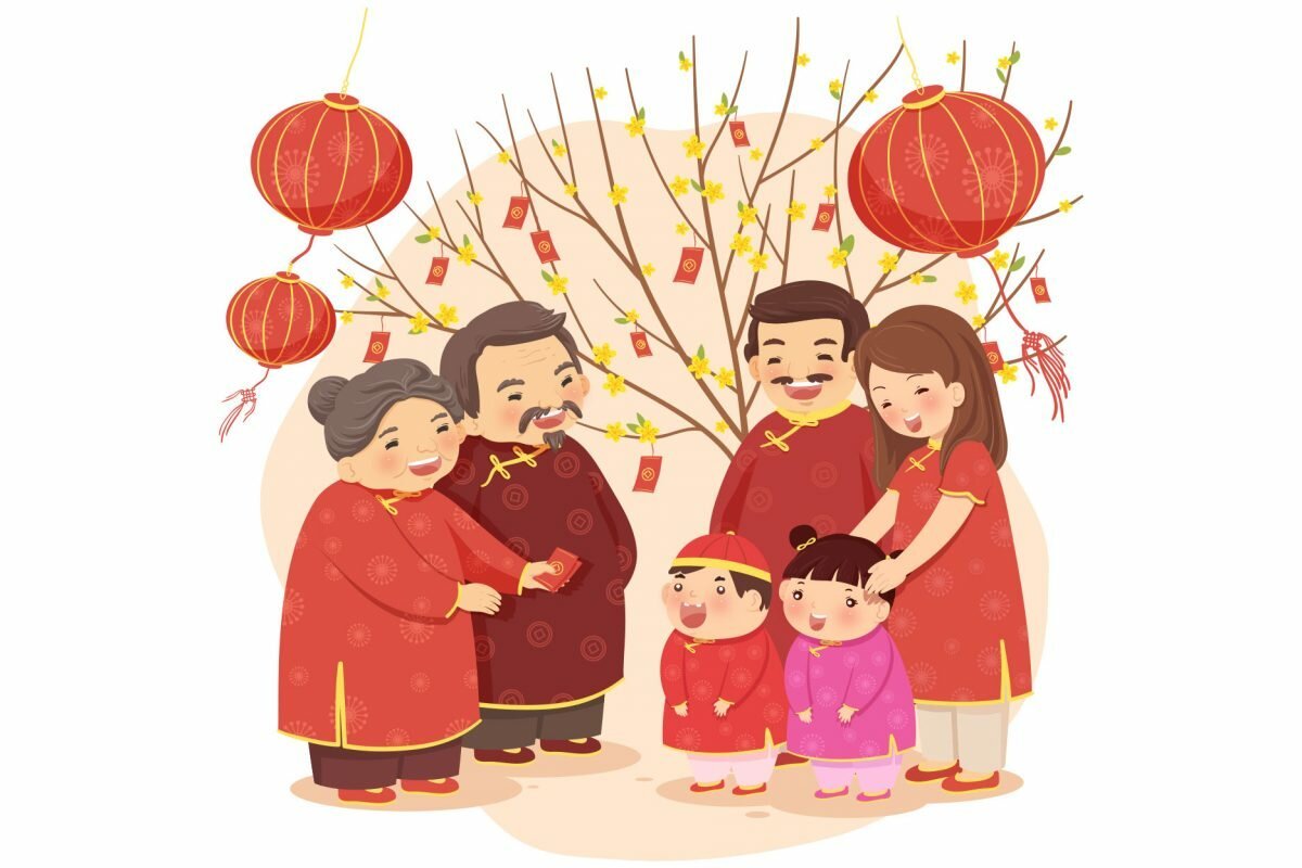 Китайский новый год семья