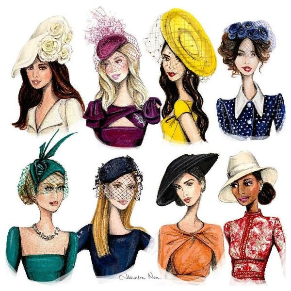 Шляпки рисовать модные