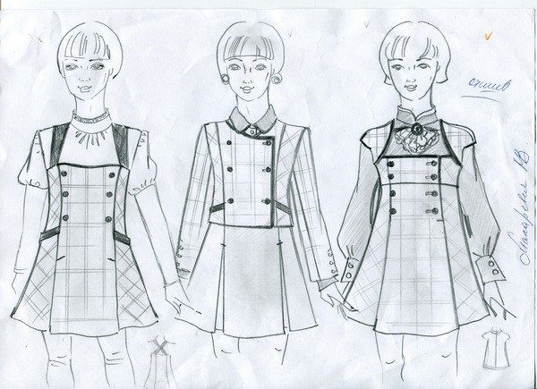 Эскиз школьной формы для девочек