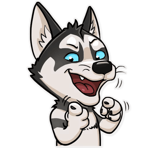 Стикеры с хасками мультяшных