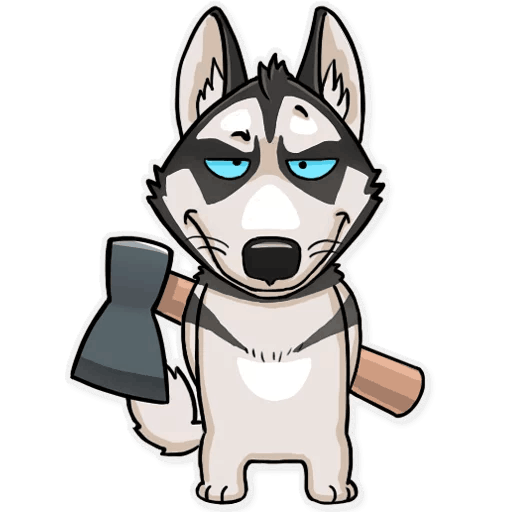 Стикеры хаски щенки