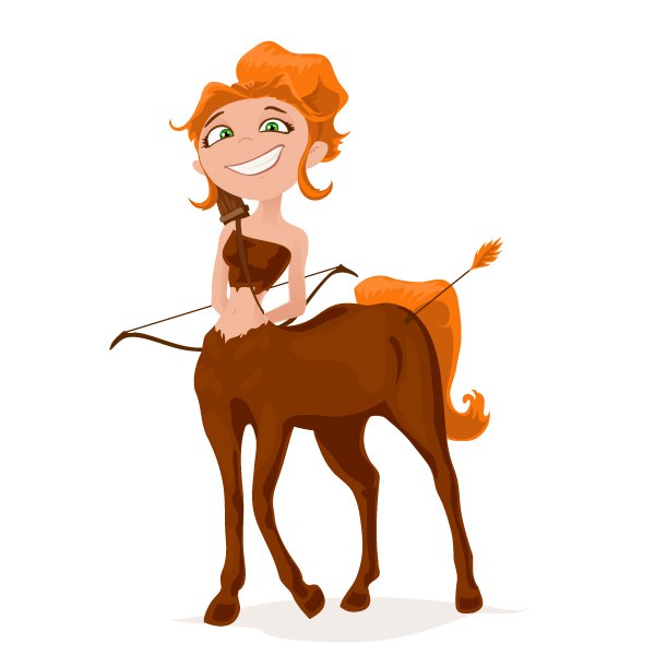 Мультяшная девочка Стрелец