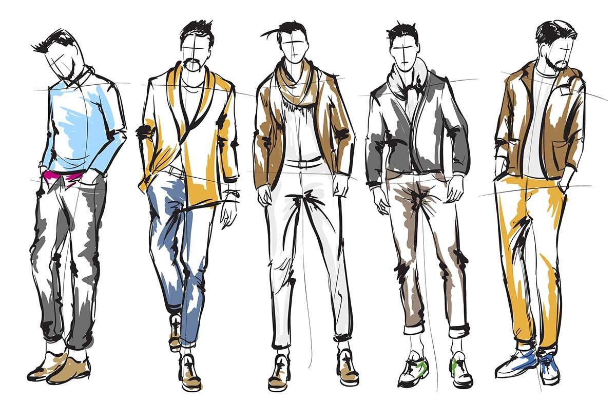Эскизы модной мужской одежды