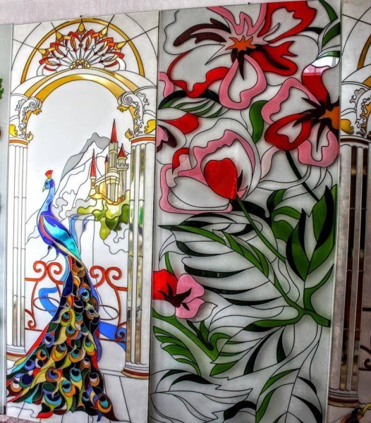 Контурный заливной витраж