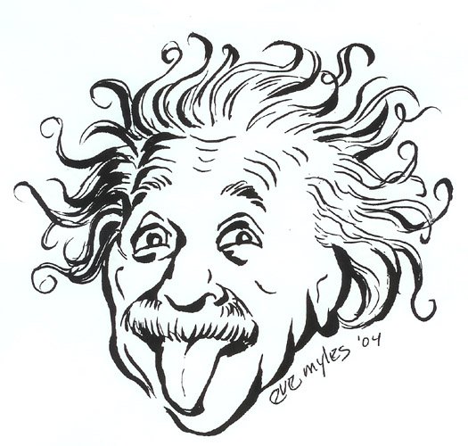 Эйнштейн рисунок карикатура