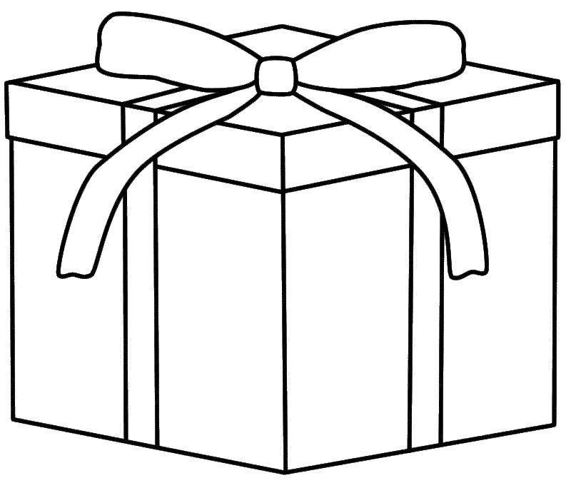 Как нарисовать подарочную коробку с бантом