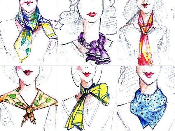 Платок нарисовать завязанный