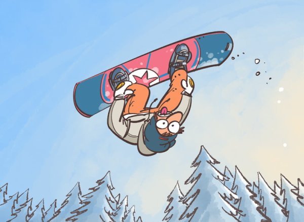 Сноубордист мультяшный