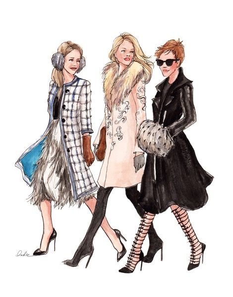 Осенние фэшн иллюстрации