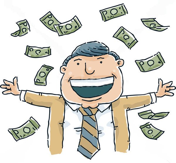 Нарисованный человек с деньгами