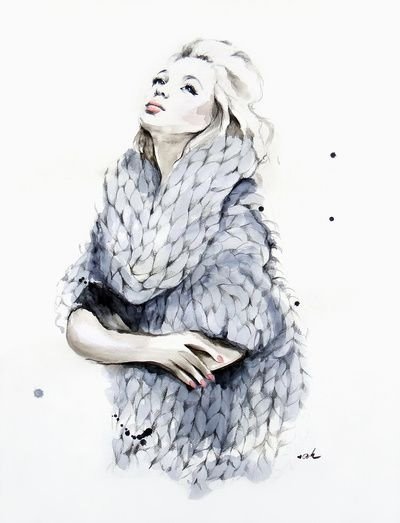 Фэшн иллюстрация свитер