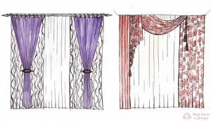 Эскиз штор в гостиную