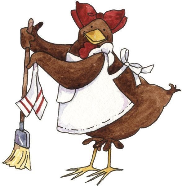 Смешная нарисованная курица