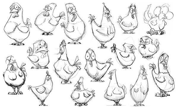 Курица эскиз