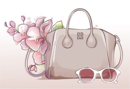 Сумка акварельный рисунок