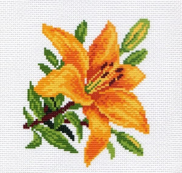 Вышивка крестом лилии