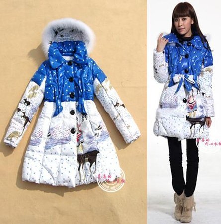 Пуховики с рисунком женские