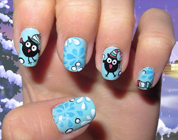 Веселые новогодние ногти