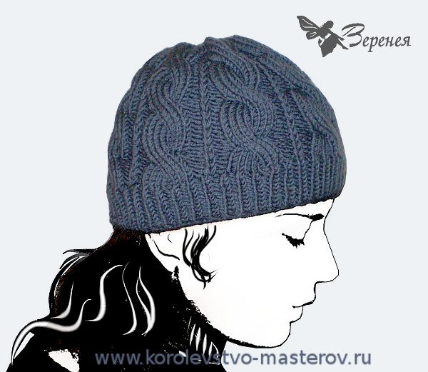 Рисунок вязаных шапок женских