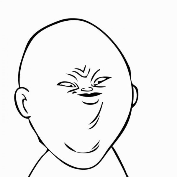 Недовольное лицо рисунок