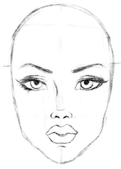 Лицо для рисования начинающим