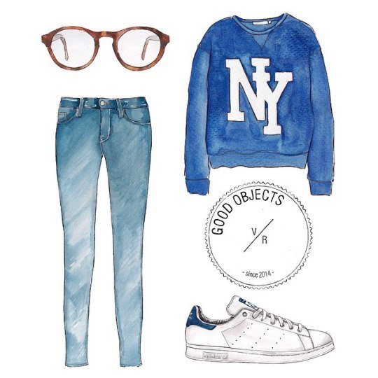 Модные иллюстрации модных девушек