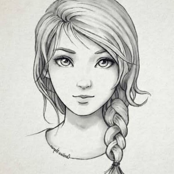 Портрет милой девушки карандашом