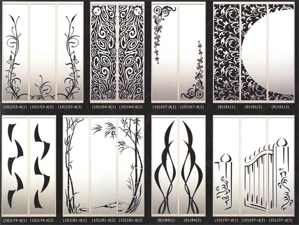 Матовое стекло с матовым пескоструйным рисунком