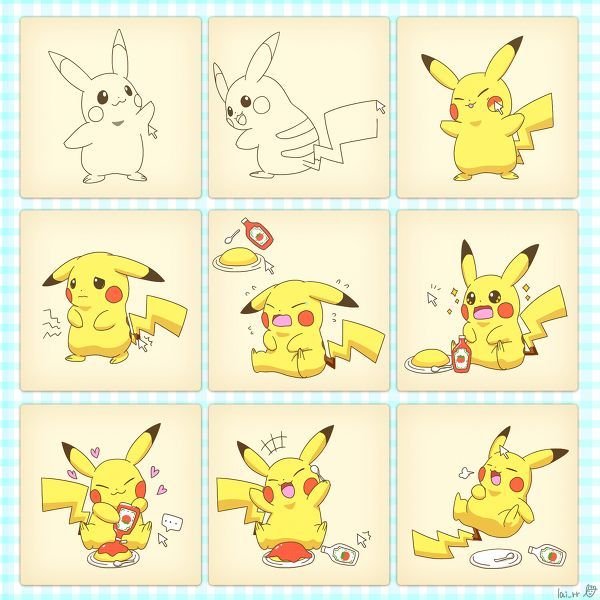 Мелкие рисунки Пикачу