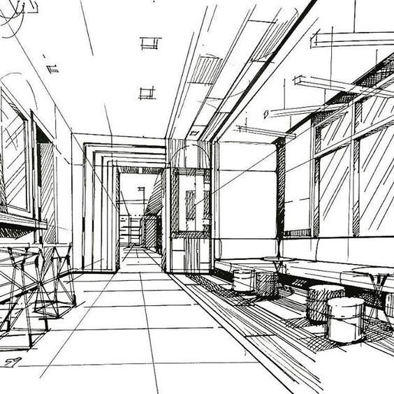 Фронтальная перспектива комнаты