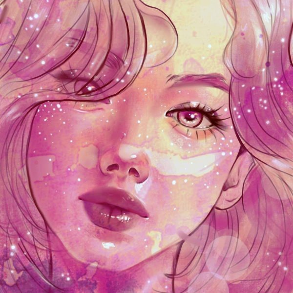 Девушка с челкой рисунок