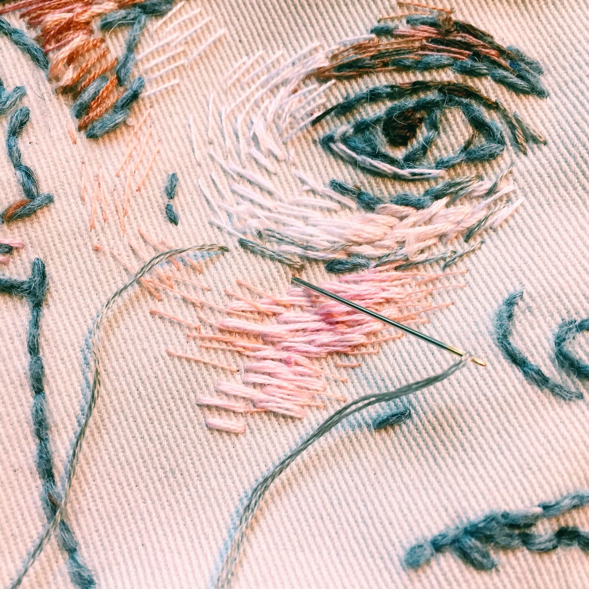 Вышивание нитками на ткани