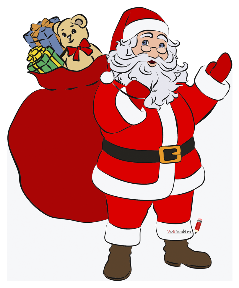 Картинка санты и деда мороза. Санта Клаус рисунок. Дед Мороз рисунок. Санта Клаус рисунок для детей. Дед Мороз мультяшный.