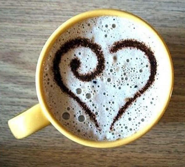 Сердечко на кофейной пенке