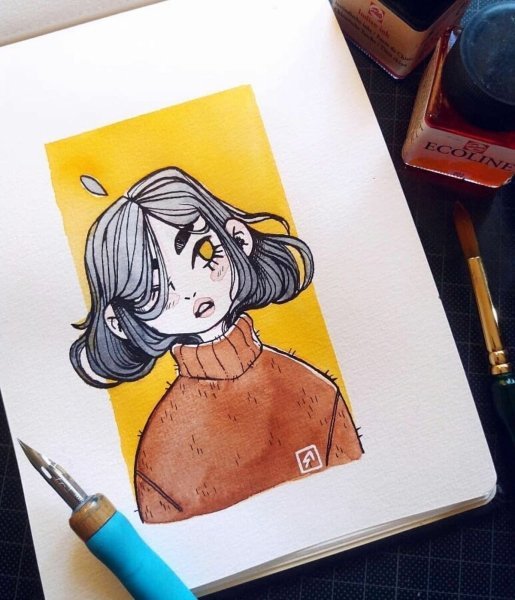 Объемный дом карандашом