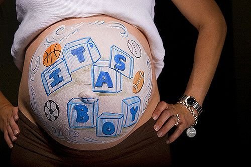 Рисунок на животе беременной мальчик