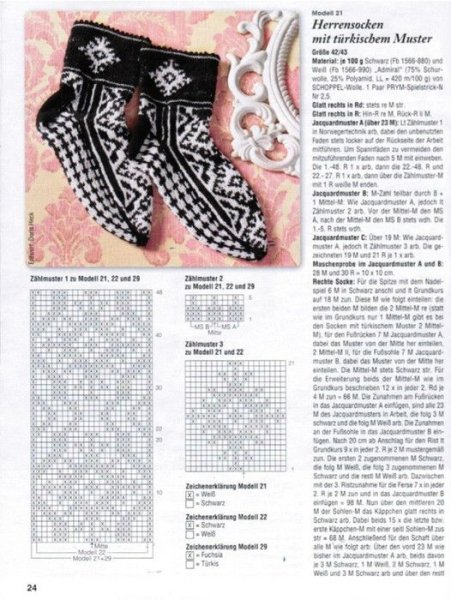 Джурабы тапочки жаккардом схемы