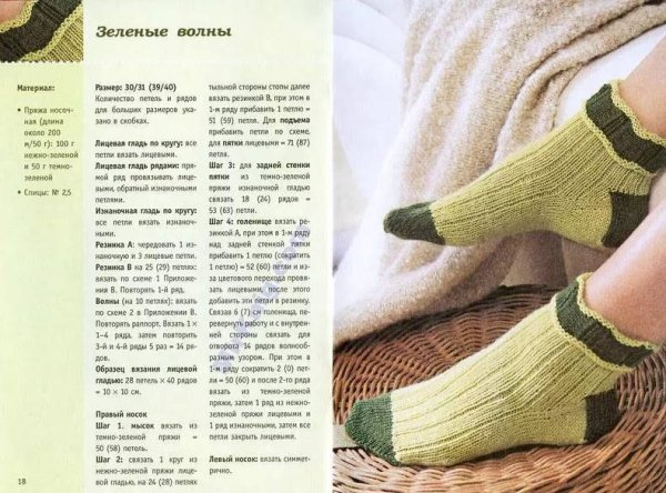 Красивые носочки спицами с описанием