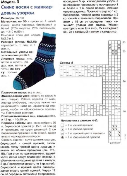 Узоры для вязания носок спицами схемы и описание