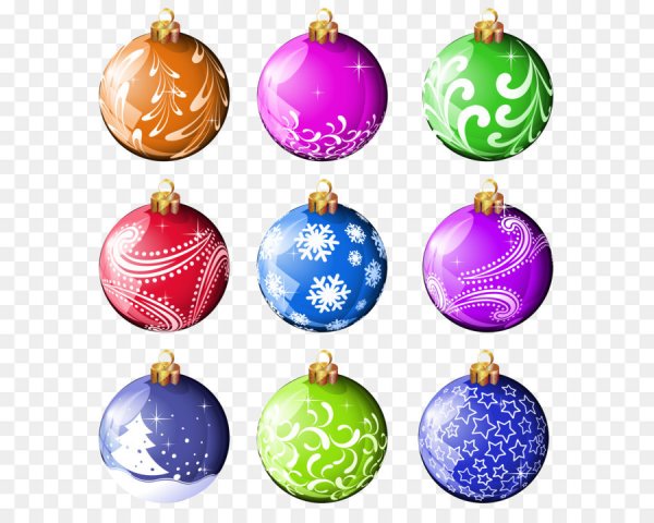 Новогодние шары цветные