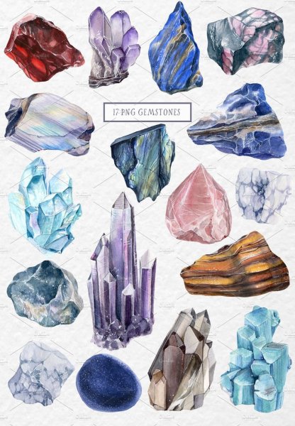 Камни акварелью