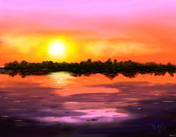 Закат красками