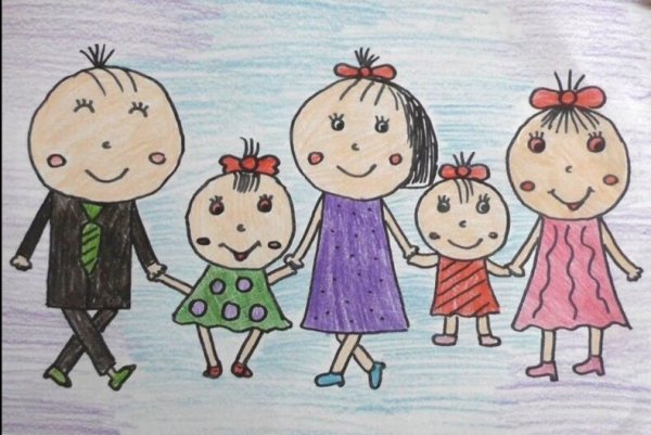 Рисунок семьи для срисовки