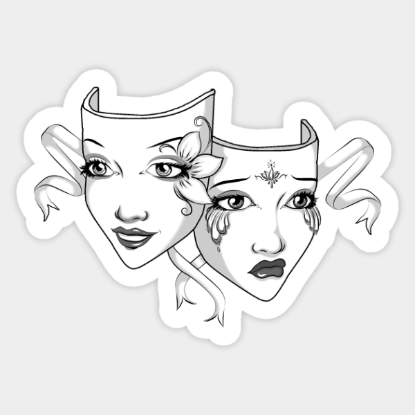 Театральная маска рисунок карандашом