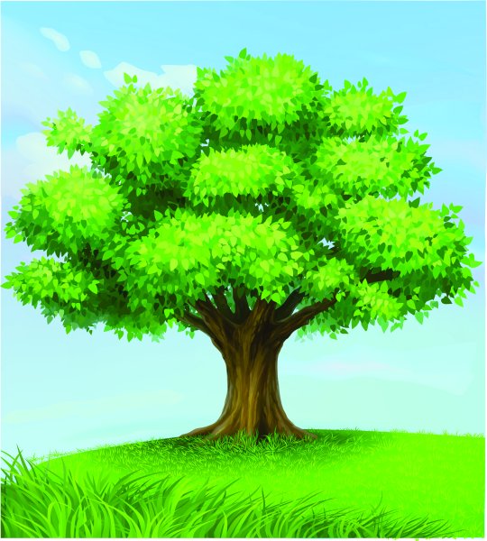 Красивое мультяшное дерево